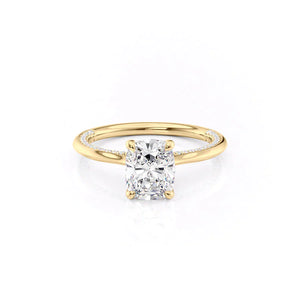The Claire Set With A 2.5 Carat Elongated Cushion Lab Diamond