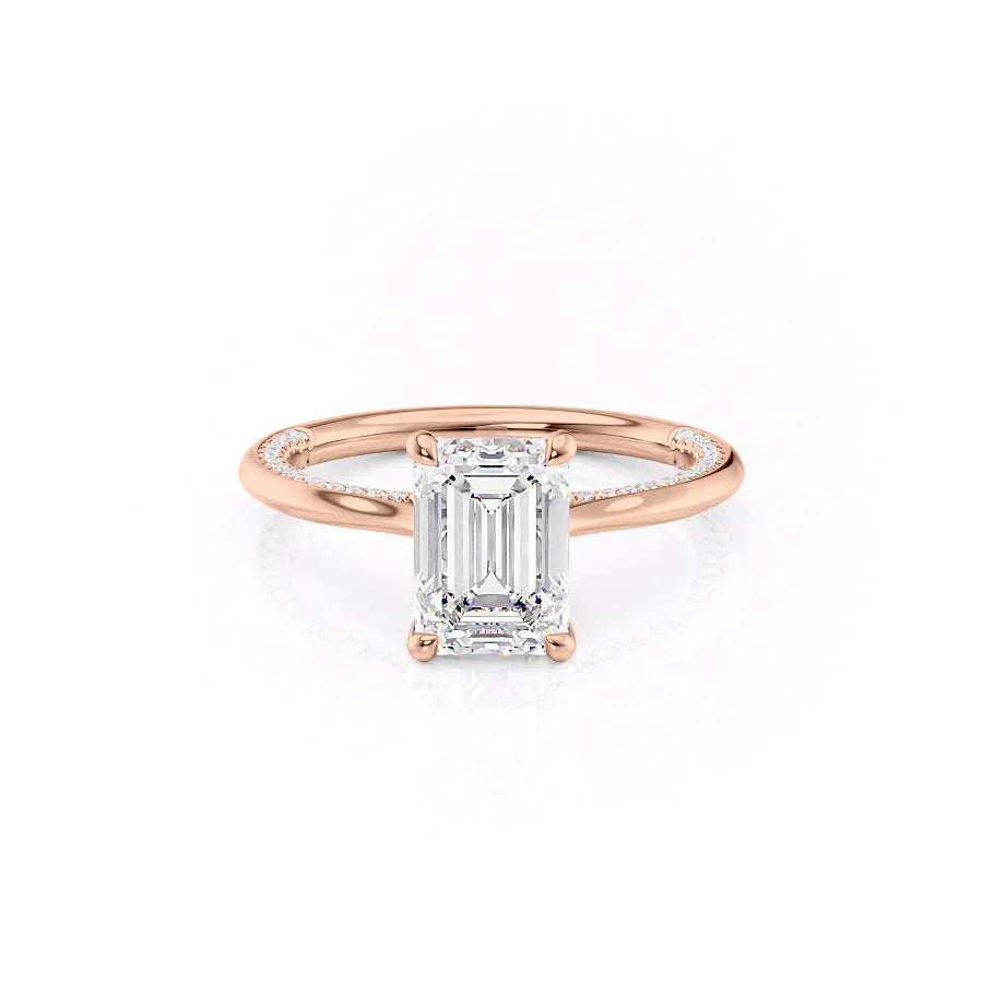 The Claire Set With A 4 Carat Emerald Moissanite