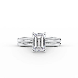 The Claire Set With A 4.5 Carat Emerald Moissanite