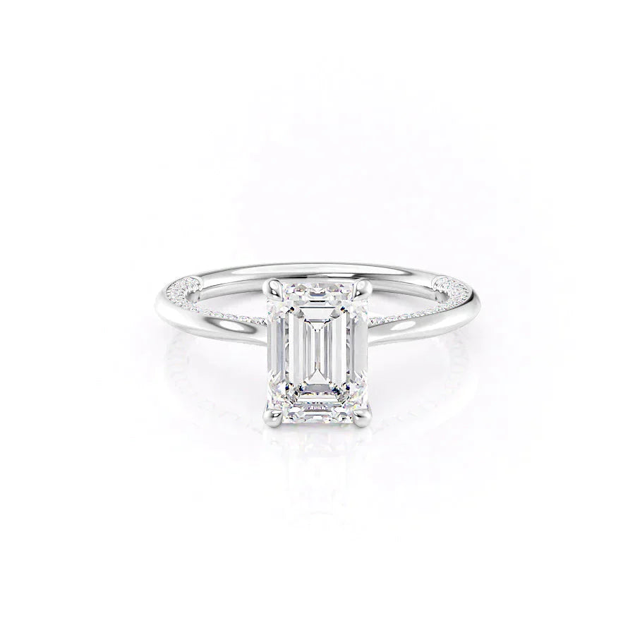 The Claire Set With A 1.5 Carat Emerald Moissanite