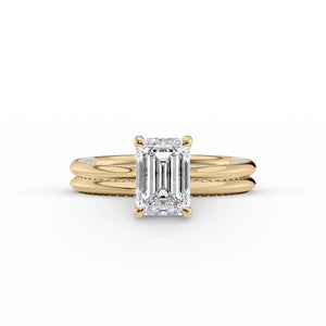 The Claire Set With A 4.5 Carat Emerald Moissanite