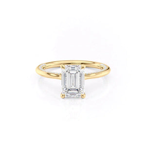 The Claire Set With A 4 Carat Emerald Moissanite