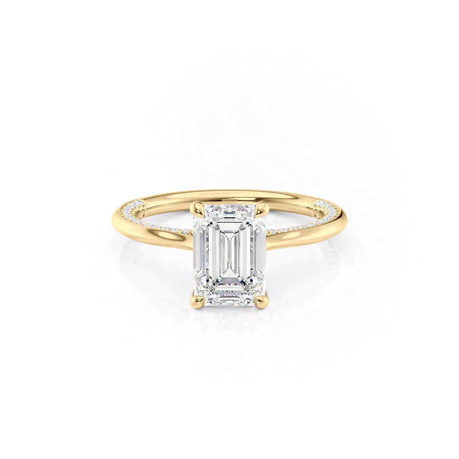 The Claire Set With A 2 Carat Emerald Moissanite