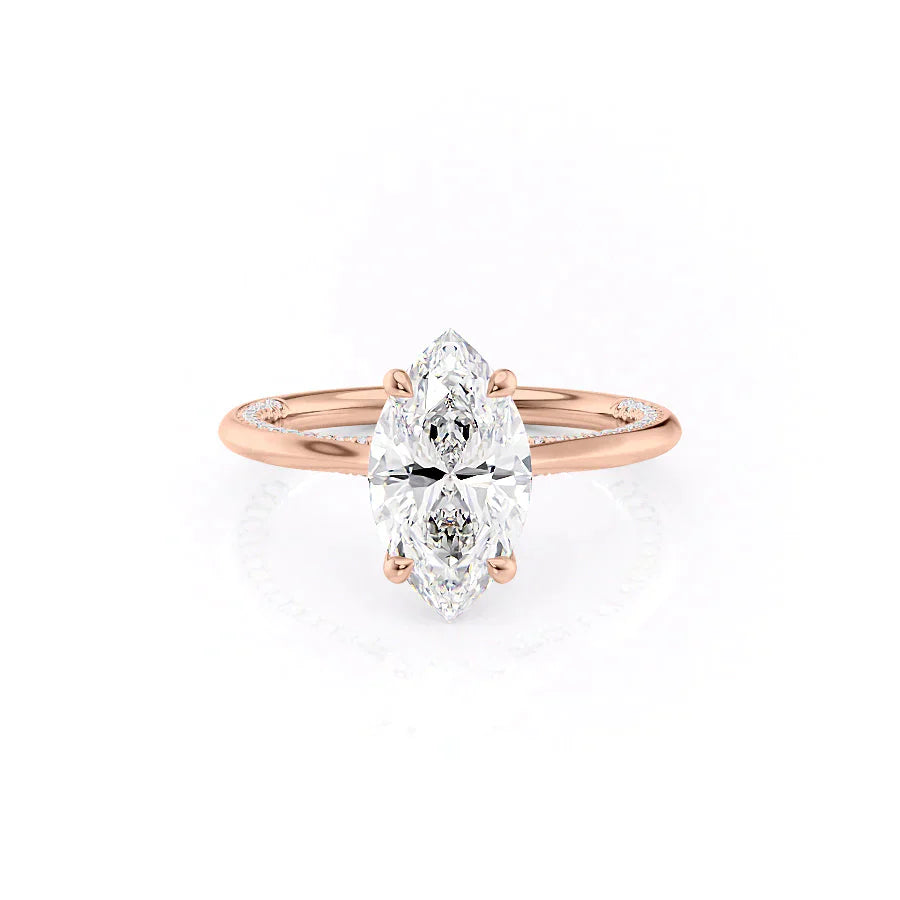 The Claire Set With A 3 Carat Marquise Lab Diamond