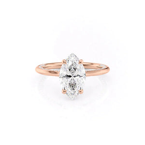 The Claire Set With A 2.5 Carat Marquise Lab Diamond