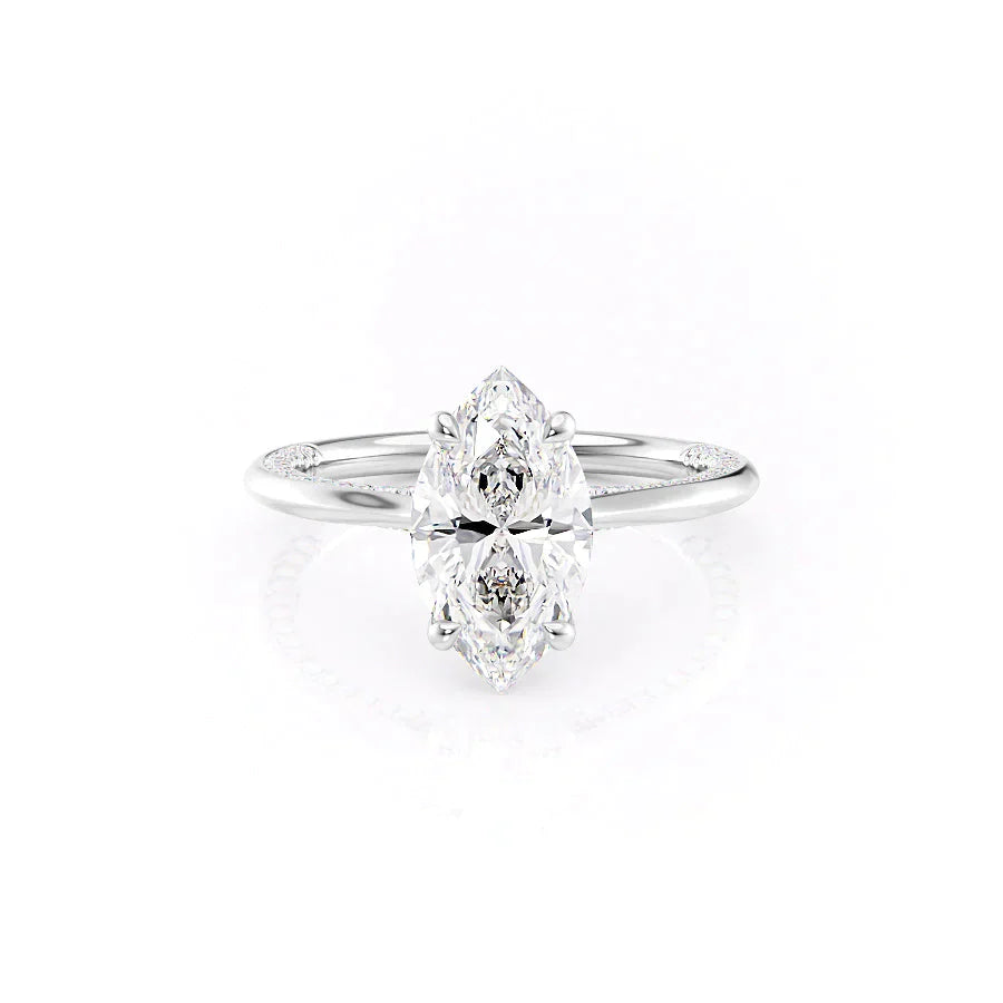 The Claire Set With A 1.5 Carat Marquise Lab Diamond