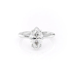 The Claire Set With A 4 Carat Marquise Moissanite