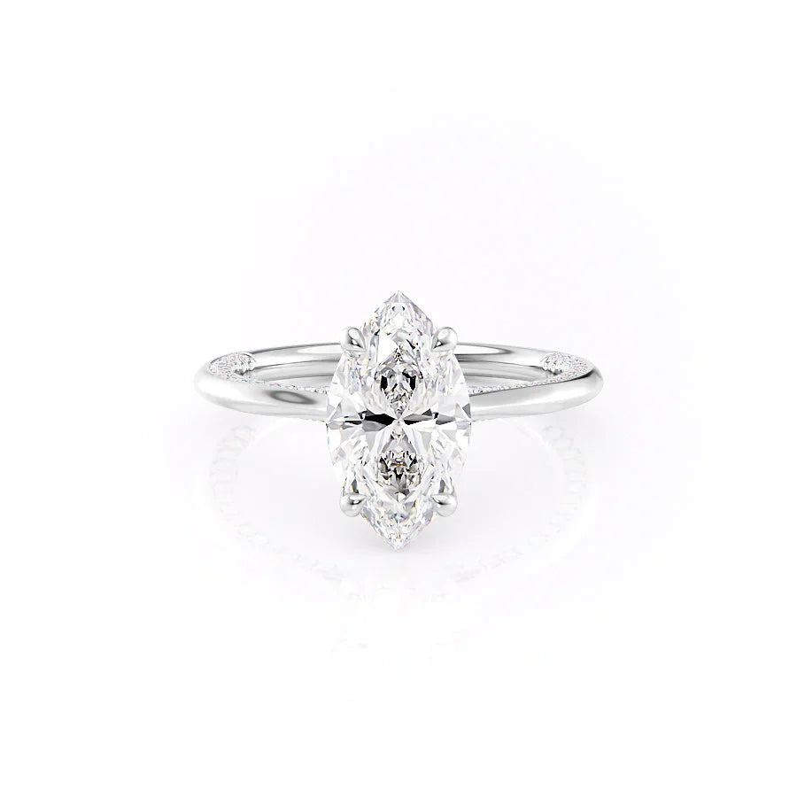 The Claire Set With A 4.5 Carat Marquise Moissanite