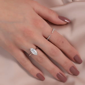 The Claire Set With A 3 Carat Marquise Lab Diamond