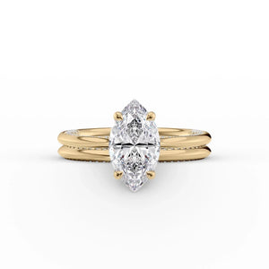The Claire Set With A 3.5 Carat Marquise Moissanite