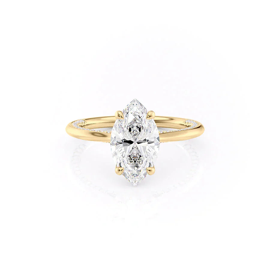 The Claire Set With A 4.5 Carat Marquise Moissanite
