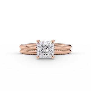The Claire Set With A 2.5 Carat Princess Lab Diamond