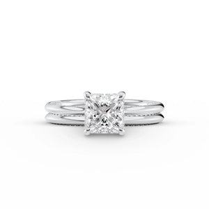 The Claire Set With A 1 Carat Princess Lab Diamond