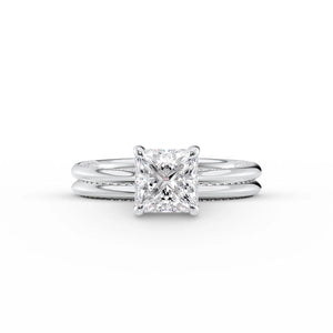 The Claire Set With A 2.5 Carat Princess Lab Diamond