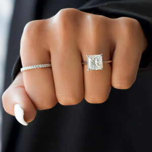 The Claire Set With A 2.5 Carat Princess Lab Diamond