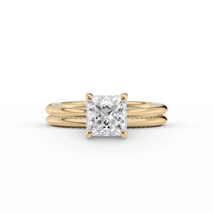 The Claire Set With A 2.5 Carat Princess Lab Diamond