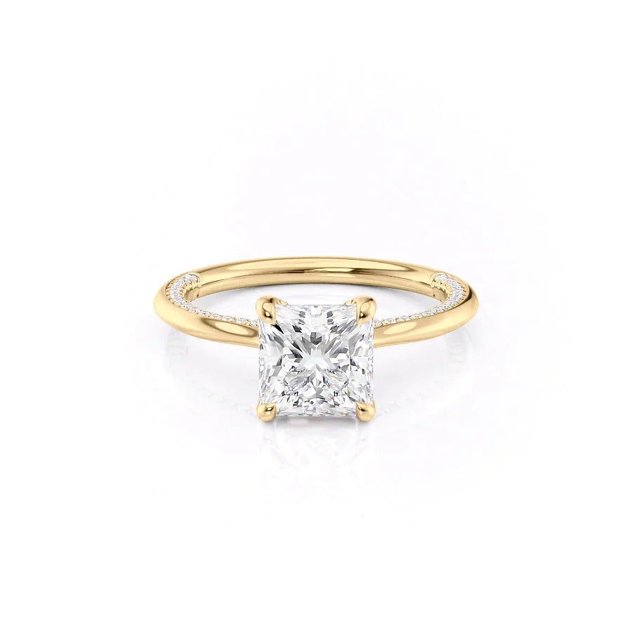 The Claire Set With A 2.5 Carat Princess Lab Diamond
