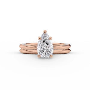The Claire Set With A 2.5 Carat Pear Lab Diamond