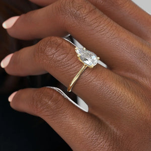The Claire Set With A 1.5 Carat Pear Moissanite