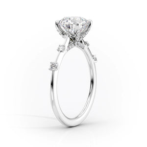 The Serena Set With A 5 Carat Pear Moissanite