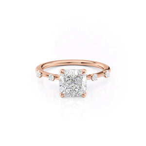 The Serena Set With A 4.5 Carat Cushion Moissanite