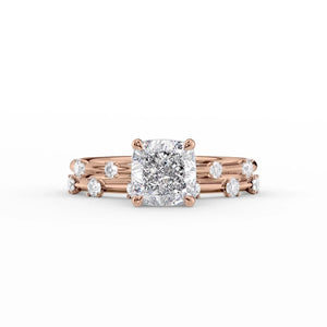 The Serena Set With A 4.5 Carat Cushion Moissanite