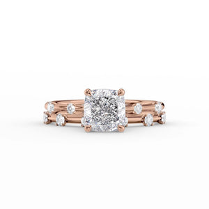 The Serena Set With A 3 Carat Cushion Moissanite