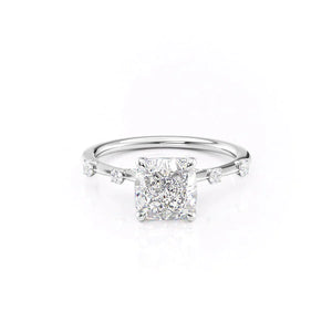 The Serena Set With A 2 Carat Cushion Moissanite