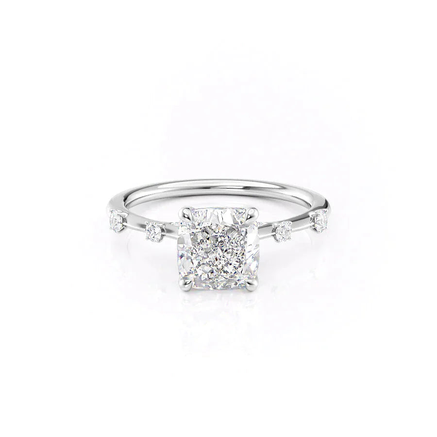 The Serena Set With A 1 Carat Cushion Moissanite