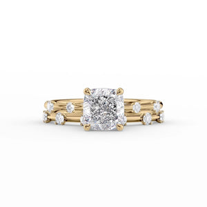 The Serena Set With A 2 Carat Cushion Moissanite