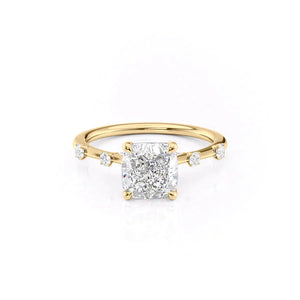The Serena Set With A 3 Carat Cushion Lab Diamond