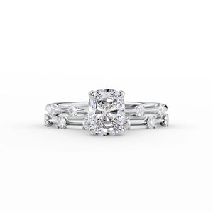 The Serena Set With A Elongated Cushion Moissanite