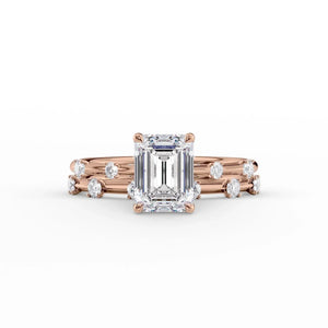 The Serena Set With A 5 Carat Emerald Moissanite