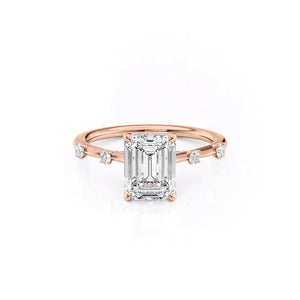 The Serena Set With A 2 Carat Emerald Moissanite