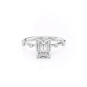 The Serena Set With A 2.5 Carat Emerald Lab Diamond