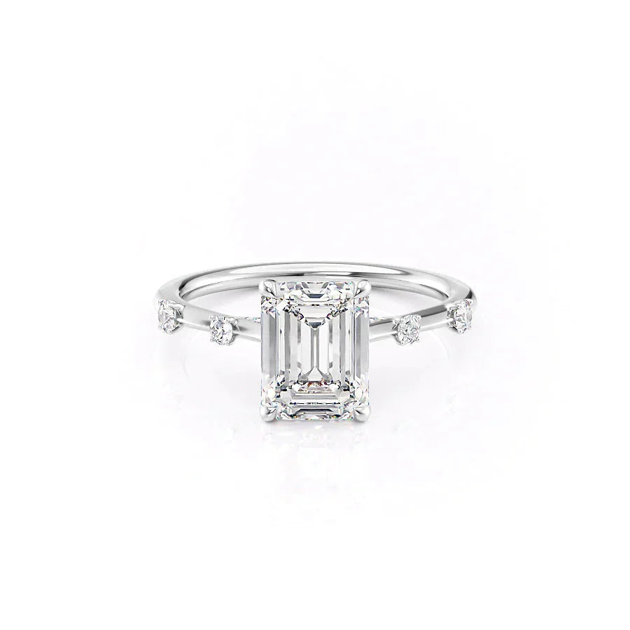 The Serena Set With A 3 Carat Emerald Lab Diamond