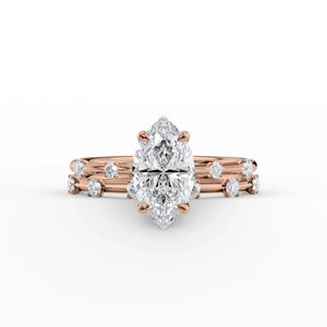 The Serena Set With A 3 Carat Marquise Moissanite