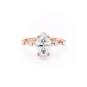 The Serena Set With A 4.5 Carat Marquise Moissanite