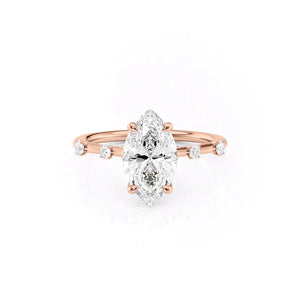 The Serena Set With A 2.5 Carat Marquise Lab Diamond