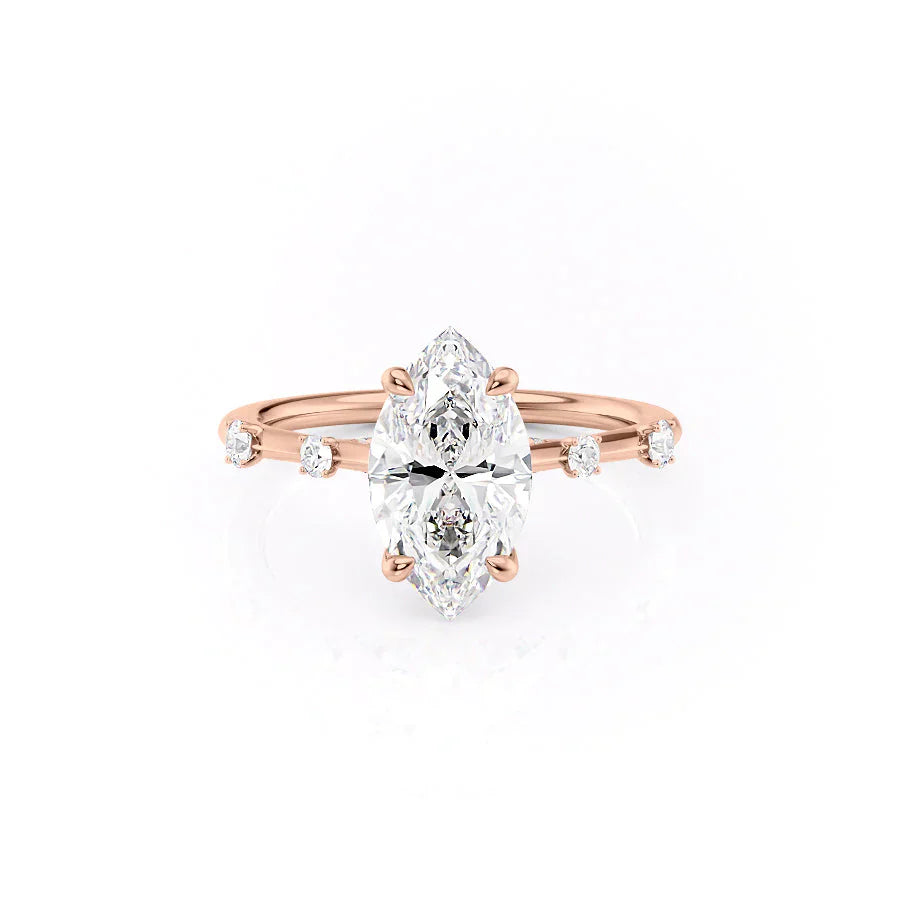 The Serena Set With A 1.5 Carat Marquise Moissanite