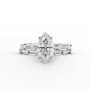 The Serena Set With A 1.5 Carat Marquise Moissanite