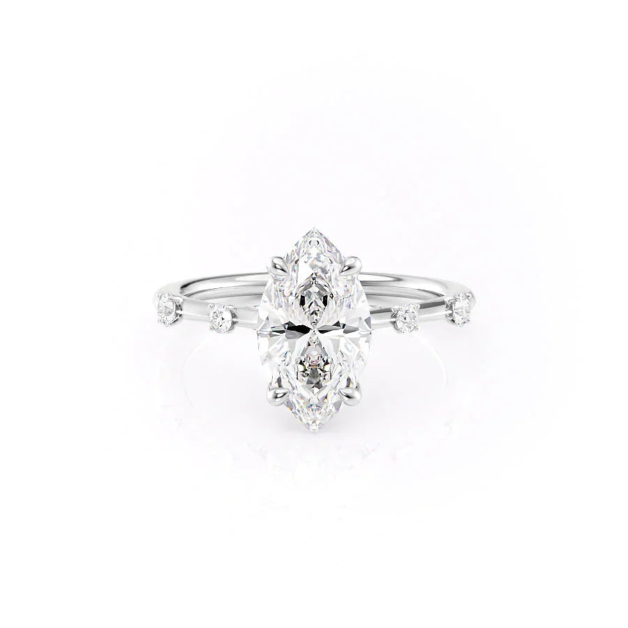 The Serena Set With A 4 Carat Marquise Moissanite