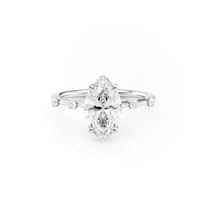 The Serena Set With A 4 Carat Marquise Moissanite
