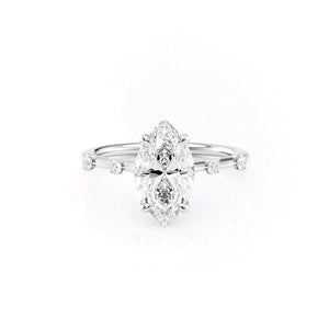 The Serena Set With A 2 Carat Marquise Lab Diamond