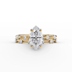 The Serena Set With A 5 Carat Marquise Moissanite