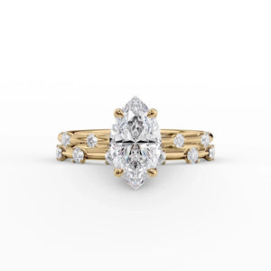 The Serena Set With A 2.5 Carat Marquise Lab Diamond