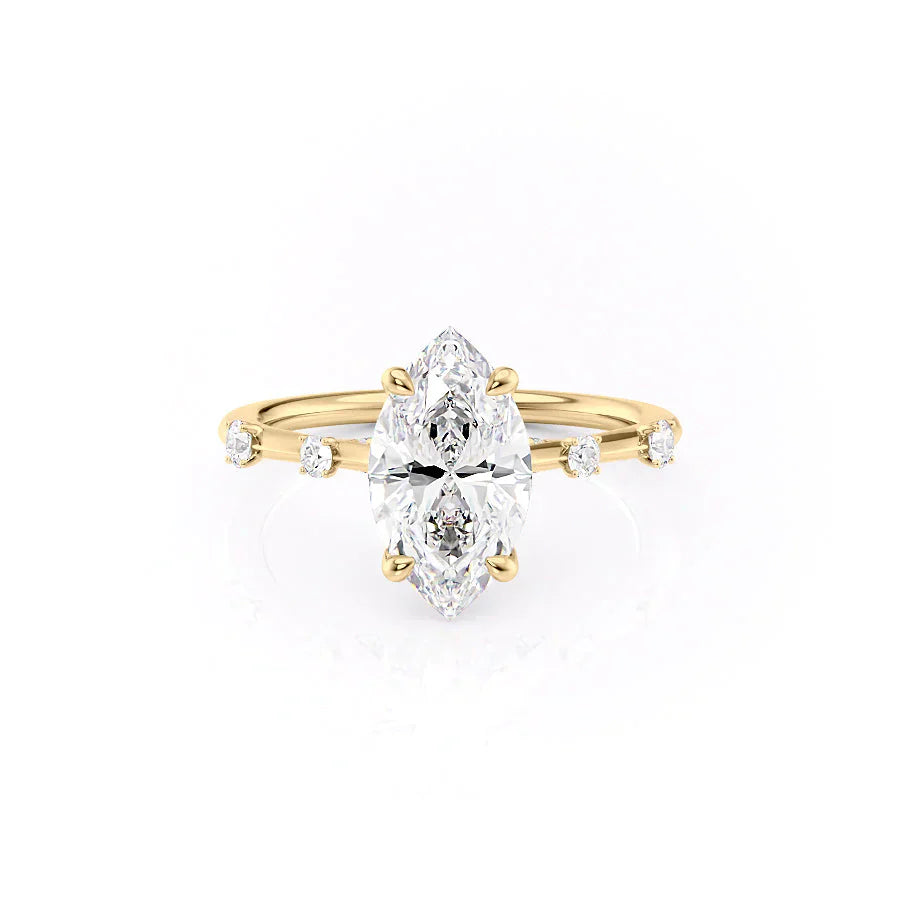 The Serena Set With A 4 Carat Marquise Moissanite