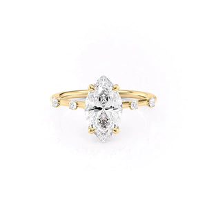 The Serena Set With A 1 Carat Marquise Lab Diamond
