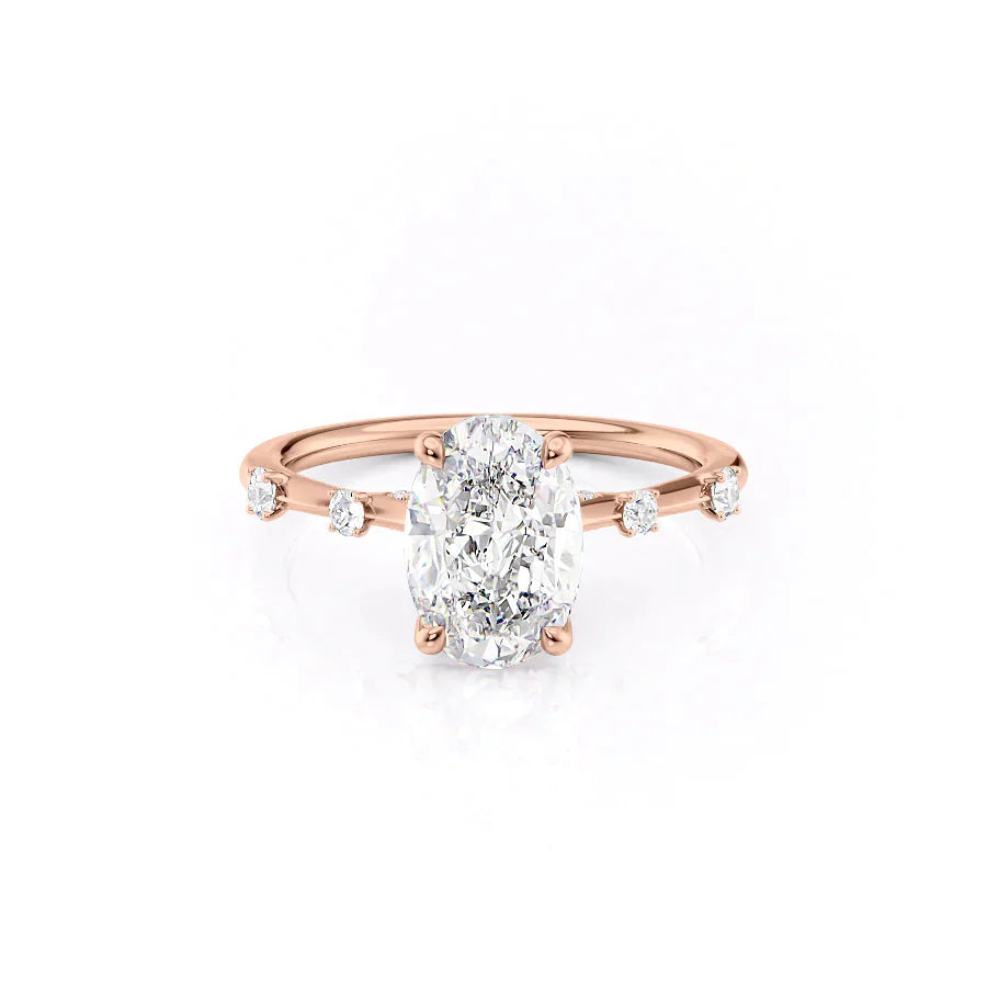 The Serena Set With A 3 Carat Oval Moissanite