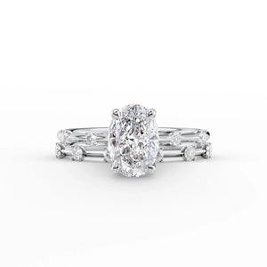 The Serena Set With A 5 Carat Oval Moissanite
